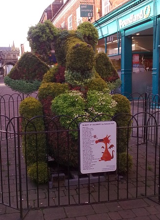 picture of dragon made of flowers